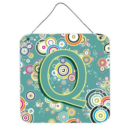JENSENDISTRIBUTIONSERVICES Letter Q Circle Circle Teal Initial Alphabet Wall and Door Hanging Prints MI1721026